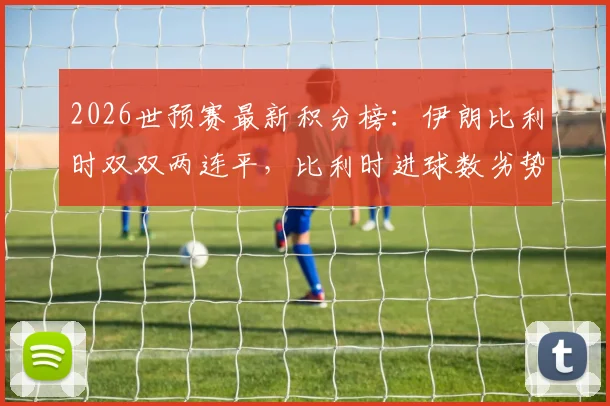 2026世预赛最新积分榜：伊朗比利时双双两连平，比利时进球数劣势暂居小组第二，出线形势分析